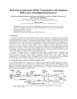 Real-time Synchronous QPSK Transmission with Standard DFB
