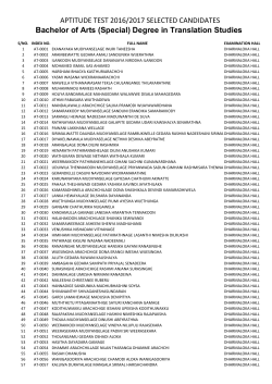 (Special) Degree in Translation Studies