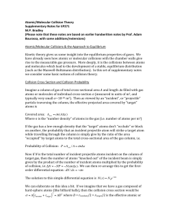 Notes on Atomic/Molecular Collision Theory