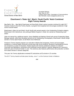 Eisenhower, West Earn Tommy Awards