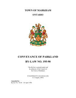 Conveyance of Land for Park Purposes - Bylaw #195-90