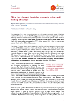 China has changed the global economic order &ndash; with the help of