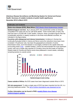 December 2014 – March 2015 Infectious Disease Surveillance and