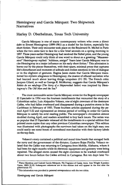Hemingway and Garcia Marquez: Two Shipwreck Narratives Harley