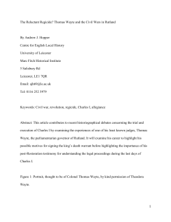 Rutland`s Regicide for Midland History