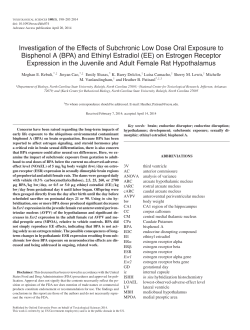 Investigation of the Effects of Subchronic Low Dose Oral Exposure to