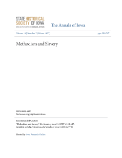 Methodism and Slavery - Iowa Research Online