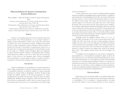 Phytoremediation for Arsenic Contamination