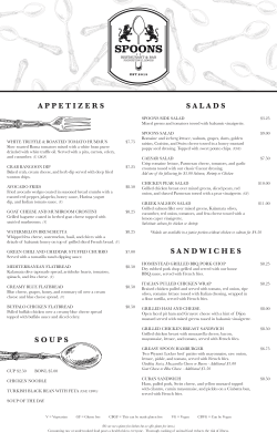 Menu - Spoons Restaurant