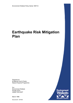 Earthquake Risk Mitigation Plan