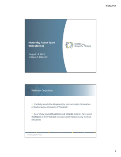 EED Playbook - Slides - Missouri Hospital Association