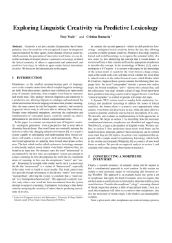 Exploring Linguistic Creativity via Predictive