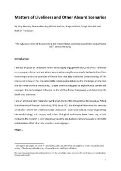 Matters of Liveliness and Other Absurd Scenarios - Guy Ben-Ary