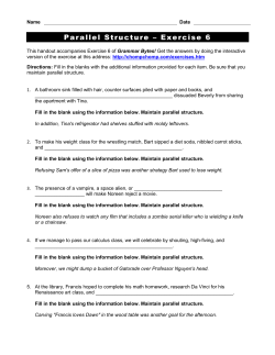 Parallel Structure &ndash; Exercise 6