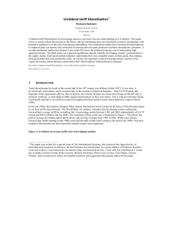 Unilateral tariff liberalisation