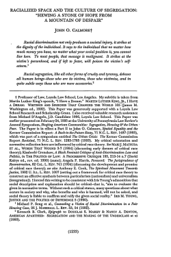 Racialized Space and the Culture of Segregation
