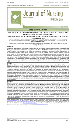 application of the nursing theory of callista roy to the patient with
