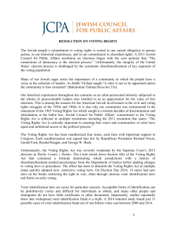 Upholding Voting Rights - Jewish Council for Public Affairs