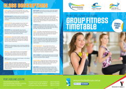 Group Fitness Timetable - YMCA Port Hedland Rec Centre