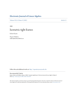 Isometric tight frames - Wyoming Scholars Repository