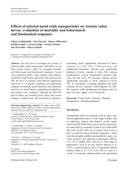 Effects of selected metal oxide nanoparticles on Artemia salina