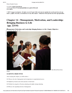 Chapter 14 : Management, Motivation, and Leadership