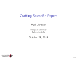 Crafting Scientific Papers