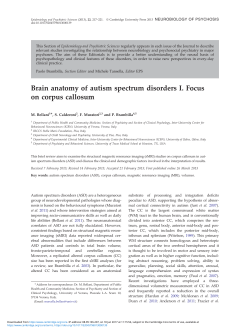 Brain anatomy of autism spectrum disorders I. Focus on corpus