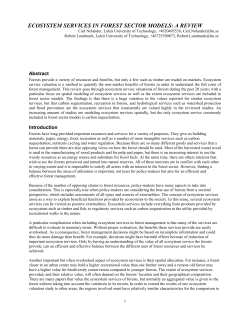 ecosystem services in forest sector models: a review