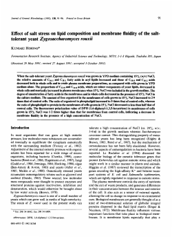 Effect of salt stress on lipid composition and membrane fluidity of the