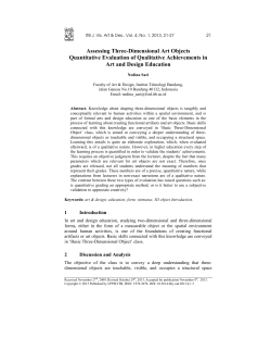 Assessing Three-Dimensional Art Objects Quantitative