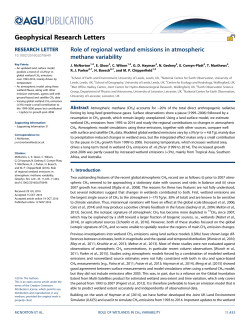 Role of regional wetland emissions in atmospheric methane variability