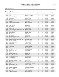 Accelerated Reader List of Test by Reading Grade Level