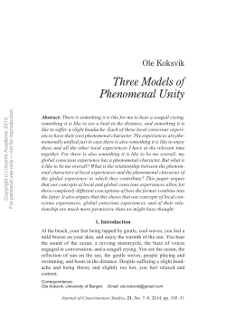 Three Models of Phenomenal Unity