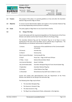 Flying of Flags - Burnie City Council