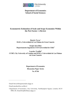 econometric estimation of scale and sope economies within the port