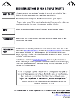 Intersections of MLK`s Triple Threats