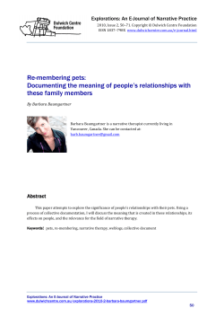 Re-membering pets: Documenting the meaning of people`s