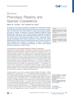 Phenotypic Plasticity and Species Coexistence