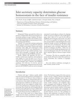 Islets secretory capacity determines glucose homoeostasis in the
