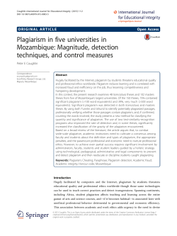 Plagiarism in five universities in Mozambique: Magnitude, detection