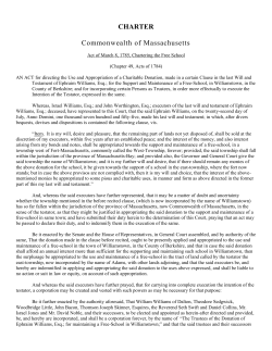 CHARTER Commonwealth of Massachusetts