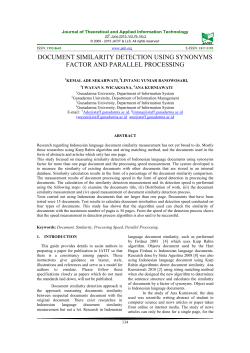 DOCUMENT SIMILARITY DETECTION USING SYNONYMS