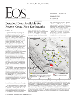 Detailed Data Available for Recent Costa Rica Earthquake