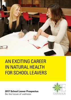 School Leavers Prospectus - Endeavour College of Natural Health