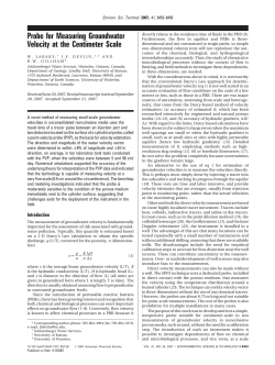 Probe for Measuring Groundwater Velocity at the Centimeter Scale