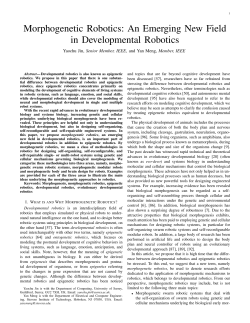 Morphogenetic Robotics: An Emerging New Field in Developmental