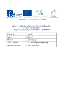 London eye - Otevřen&eacute; dveře do EU, Rozvoj vzděl&aacute;v&aacute;n&iacute; ž&aacute;ků
