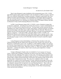 Louise Bourgeois: The Difficulties of Life and the Will to Survive