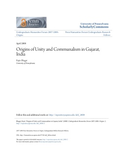 Origins of Unity and Communalism in Gujarat, India